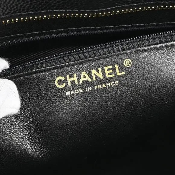 Authentic Chanel Black Caviar Medallion Tote Handbag - Picture 7 of 10